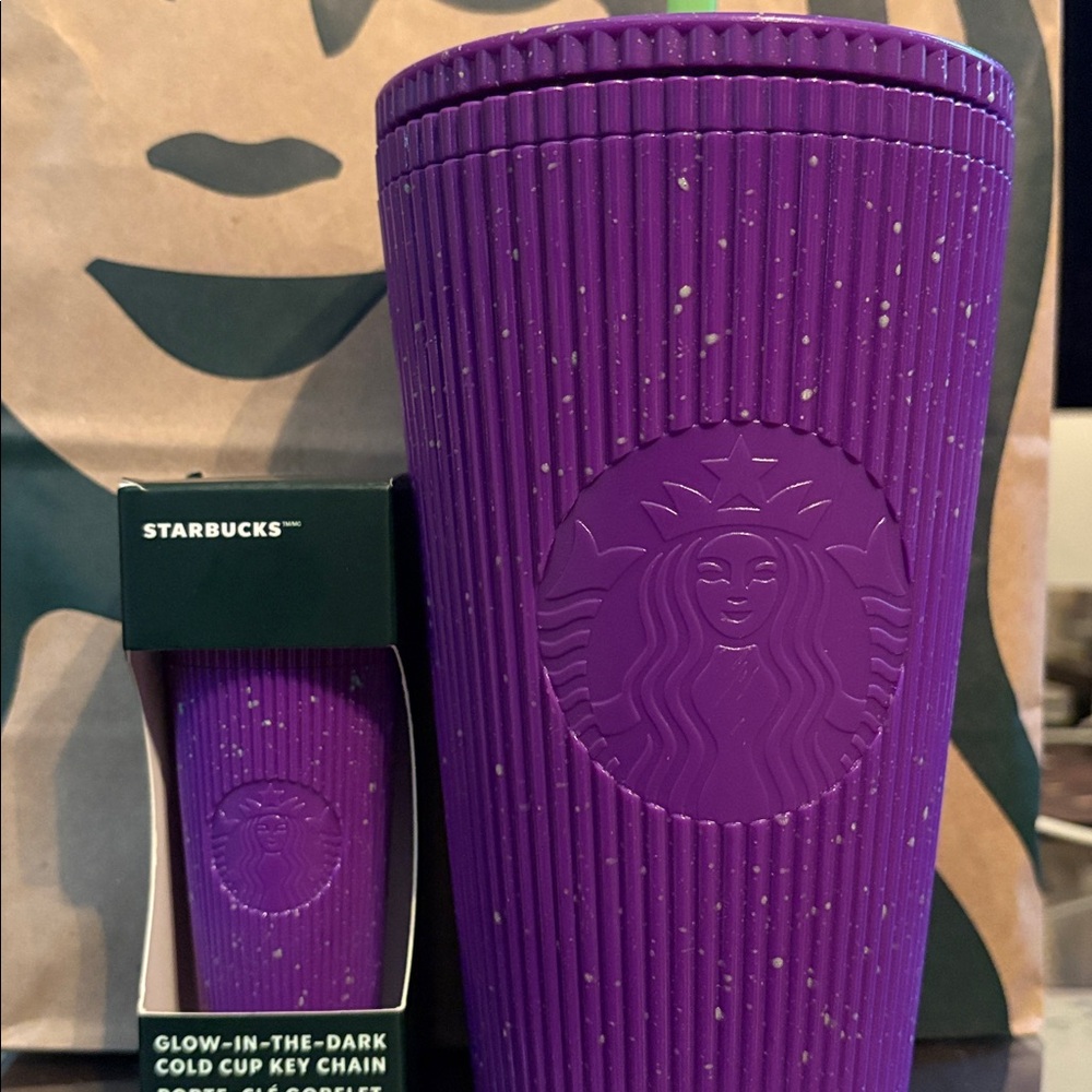 Starbucks Tumbler with Key Chain 💜